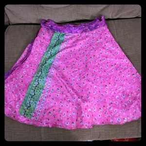Reversible wrap skirt